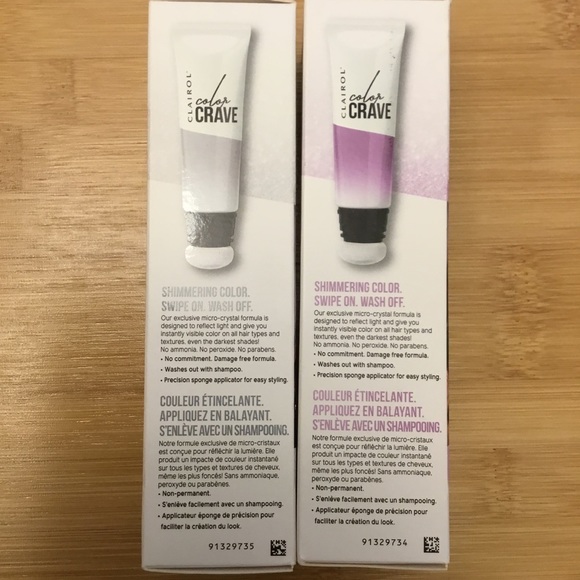 2 NEW Clairol Color Crave Hair Makeup Temporary Dye Amethyst Platinum Silver - Picture 3 of 5